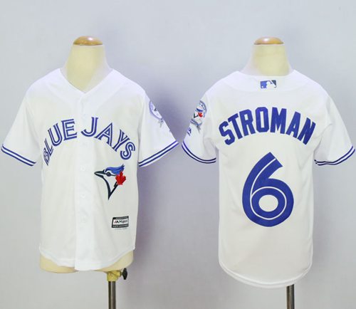 Blue Jays #6 Marcus Stroman White Cool Base Stitched Youth MLB Jersey